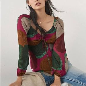 NWT Anthropologie Farm Rio Katalina Top Long Sleeves
